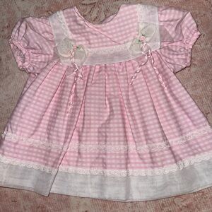 Rare Editions Pink Checkered Baby Dress